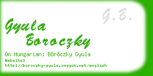 gyula boroczky business card