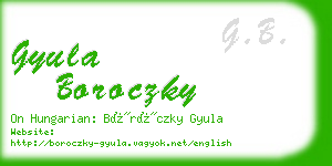 gyula boroczky business card